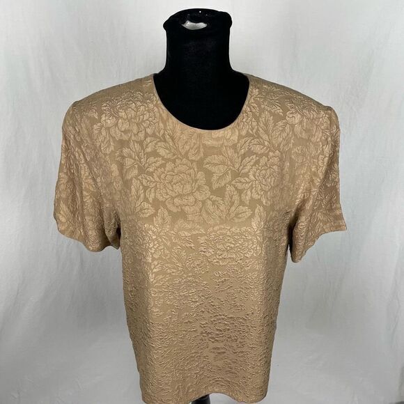 Vintage Soie NY 100% Silk Floral Blouse - Women’s M - Picture 2 of 6